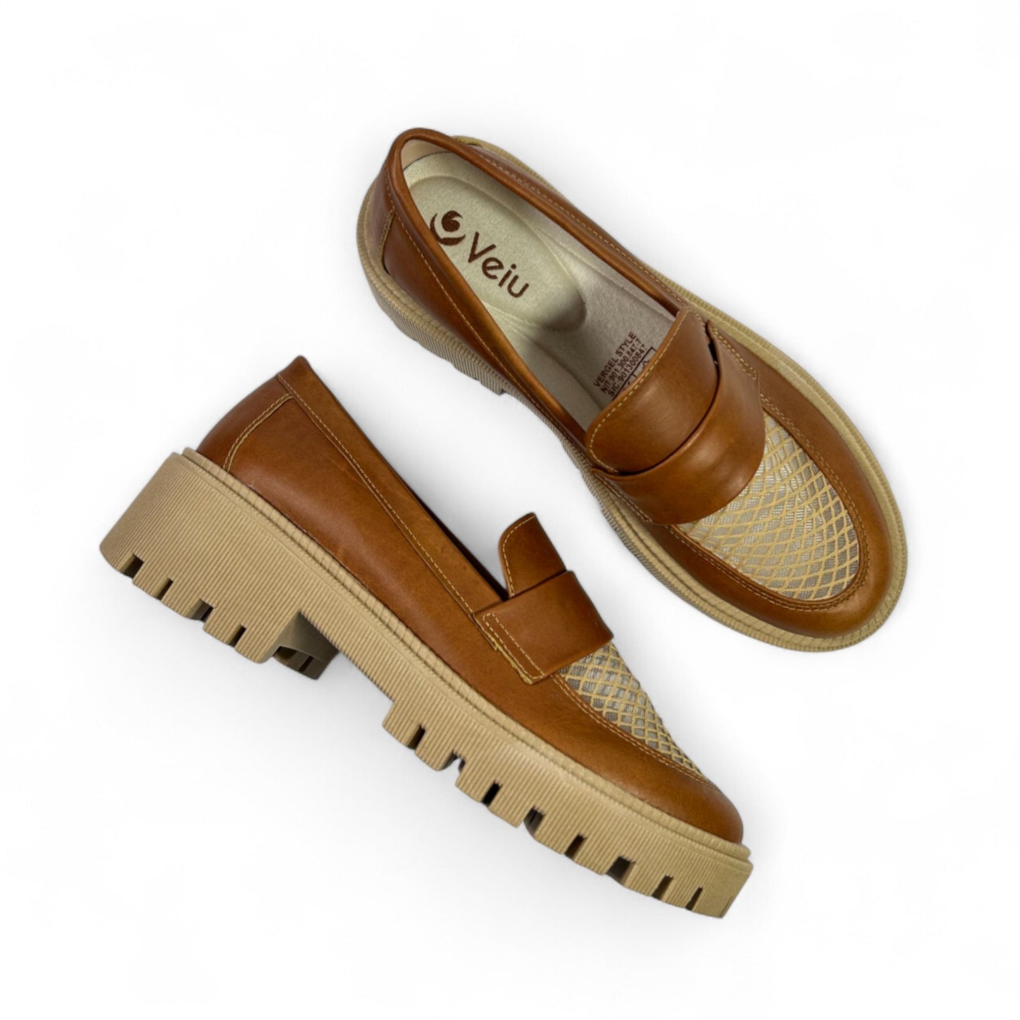 Mocasin, D1-12304 Cuero por malla