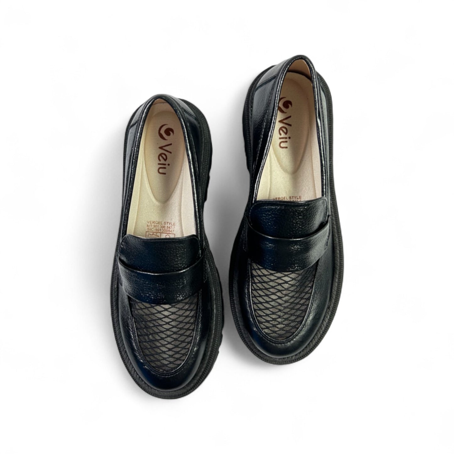 Mocasin, D1-12304 Cuero por malla