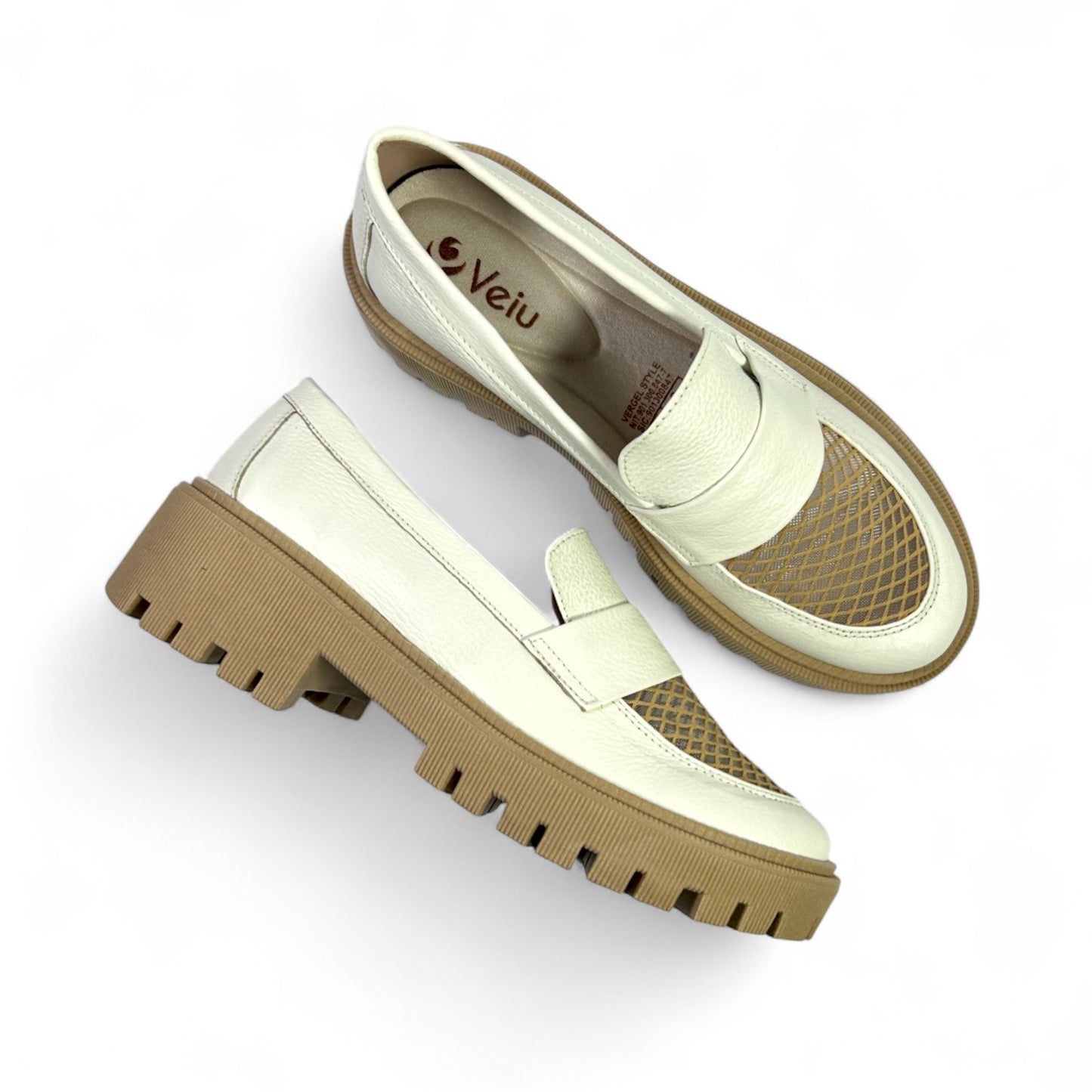 Mocasin, D1-12304 Cuero por malla