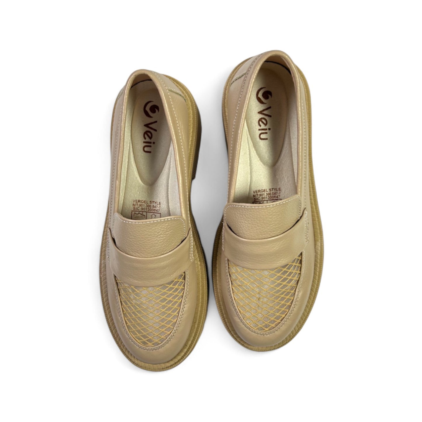 Mocasin, D1-12304 Cuero por malla