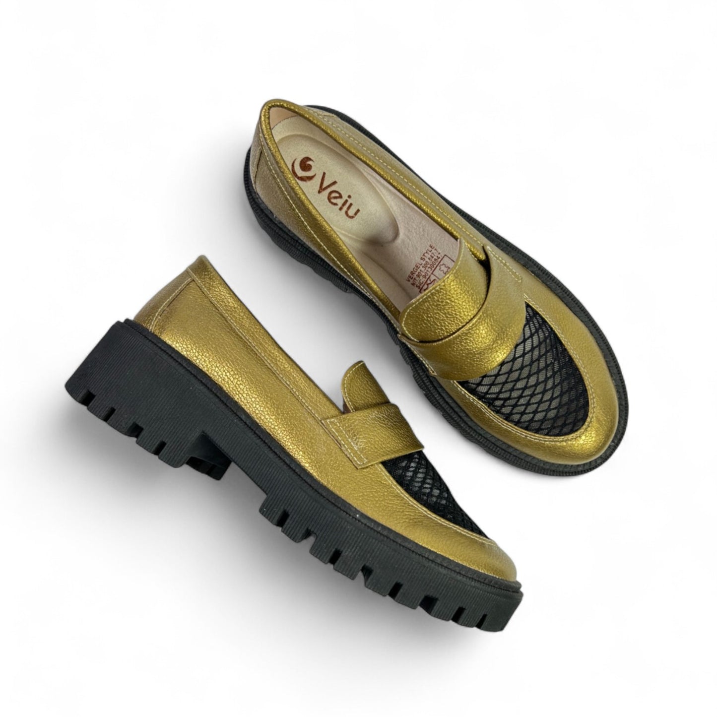 Mocasin, D1-12304 Cuero por malla