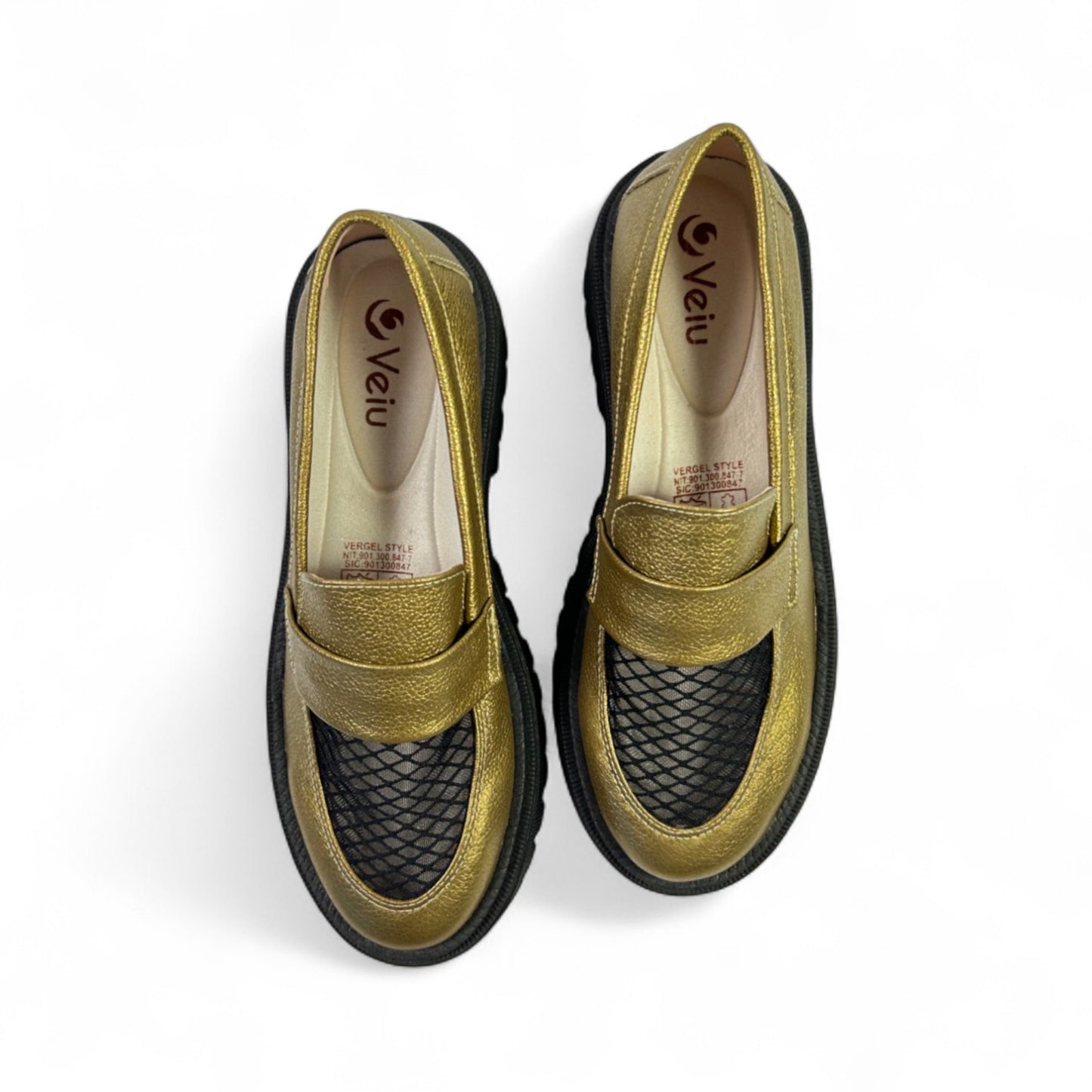 Mocasin, D1-12304 Cuero por malla