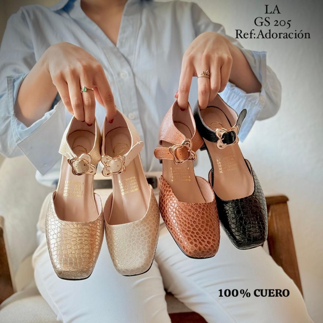 ADORACIÓN ZAPATOS DE TACON EN CUERO